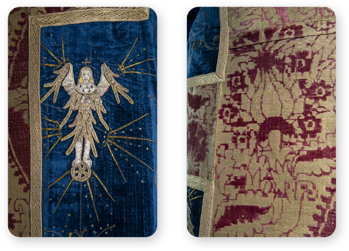 The mawley hall chasuble displayed at Ludlow Museum